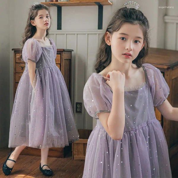 Robes de fille filles dentelle robe de princesse fête d'été enfants vêtements pour enfants fleur élégante
