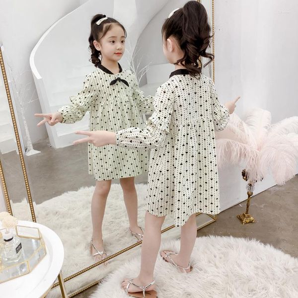 Vestidos de niña Niñas Ocio Manga larga Ocio infantil Moda Princesa Vestido 3-12 años Niños para niñas