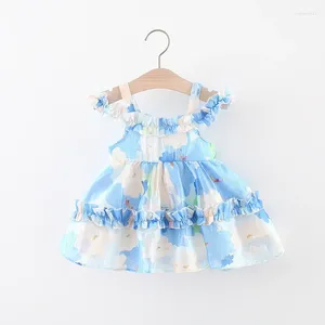 Girl Dress Girls 'Lolita Robe Summer Children's Wear 2024 Han Fengyun Floral Floral Halter Princess Child