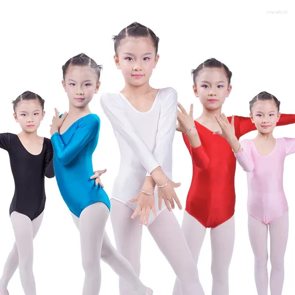 Fille habille les filles à manches longues ballet justaucorps bodywear enfants dance ballerine vêtements justesaucorps gymnastique