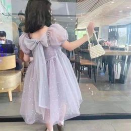 Robes de princesse bouffantes en maille pour filles, vêtements de soirée pour enfants de 1 à 8 ans, robe de fête d'anniversaire, 2023