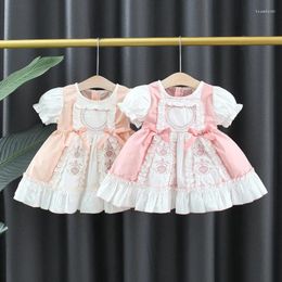 Robes d'été pour filles, robe Lolita pour enfants de 0 à 4 ans, Costume de princesse, vêtements de fête d'anniversaire, 2024
