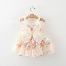 Robes de fille filles Été 2024 Enfants Princess Party Sans manche robe pour bébé vêtements d'anniversaire pour tout-petit costume de mode enfants 1 2