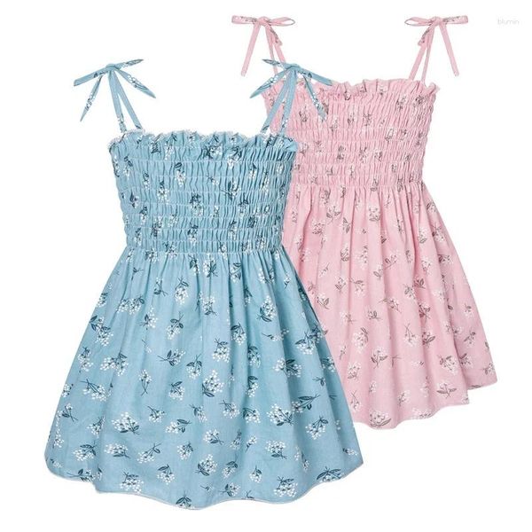 Filles robes filles robe d'été élégante imprimé floral sling princesse kids plage de la plage du soleil de coton décontracté