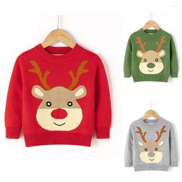 Girl Dresses Girls Sweater Kerstvaart Kerstmiskostuum Kids Winter Boys Printing For Wools Elk Knit Top 100- Kleding X1B1