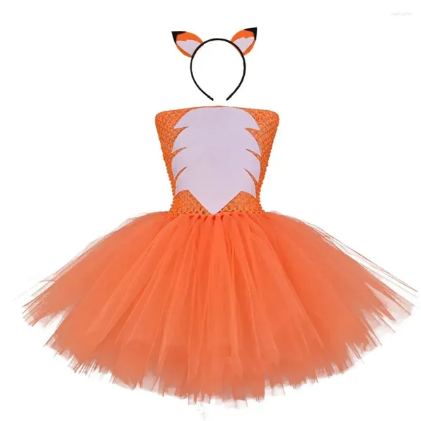 Robes Tutu pour filles, Costume Orange, Animal pelucheux, fête d'anniversaire, Halloween, robe mignonne pour enfants de 1 à 12 ans