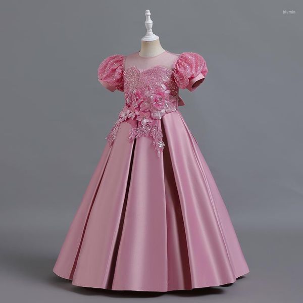 Robes Tutu pour filles, robe de soirée à fleurs, pour mariage, vêtements d'anniversaire pour enfants de 5 7 9 12 14 ans, Costume de princesse en Tulle pour enfants