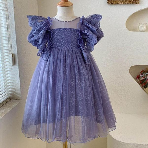 Fille robes filles mariage perles enfants vêtements fête Tutu robe de bal pour enfants princesse robe d'été 2-9Y