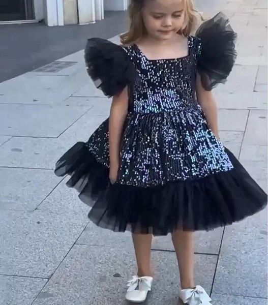 Vestidos de niña, vestidos de dama de honor en capas de tul con purpurina para niños, boda de flores, desfile de princesa, vestido de cumpleaños, ocasión especial