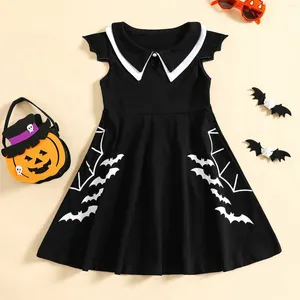 Robe d'halloween pour filles de 3 à 12 ans, imprimé de dessins animés, Cosplay, gothique, Punk, fête, balançoire