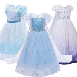 Fille Robes Halloween Party Snow Chidlren Costumes 4-10 Ans Filles Cosplay Princesse Robe Enfants Anniversaire Up