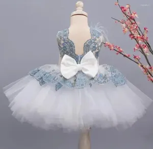 Robes de fille à la main robe de bébé dentelle robe en Tulle infantile 1 an anniversaire vêtements de fête de noël