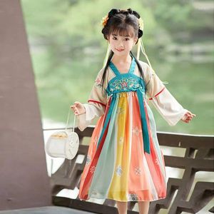 Vestidos de niña Hanfu, vestido de niña, antiguo chino Tang, disfraz de princesa pequeña, ropa Po