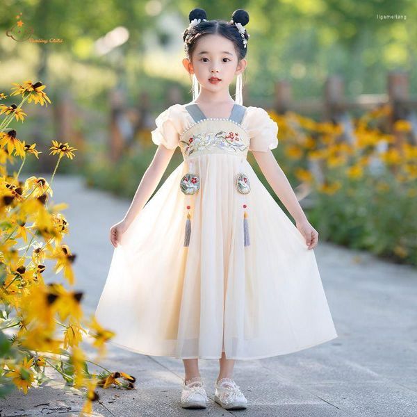 Vestidos de niña Hanfu niñas pequeñas verano estilo chino tradicional niños Hada antiguo disfraz niños Cosplay danza folclórica