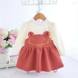 Fille robe idée poisson née robe bébé vêtements bébé vêtements dessin animé en velours rayé épaississer les filles de printemps 0-2y