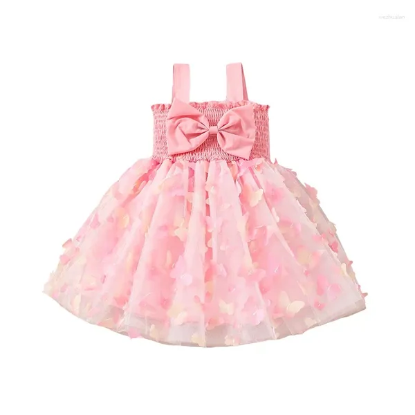 Fille robe bébé bébé papillon robe en mousseline de soie d'été