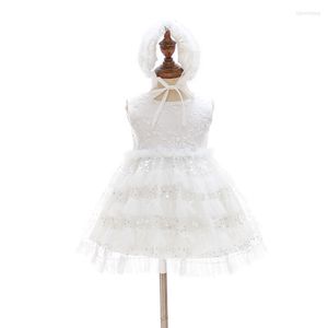 Girl Dresses Infant Baby Dress Sequins Doop For Wedding Party Summer Frocks 3M-24m Mouwloze Vestidos L210