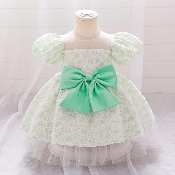 Vestidos de niña para bebés, niñas, fiesta de princesa, vestido con lazo con estampado de tul, bautismo nacido para el primer año de cumpleaños, Vestidos, ropa para niños