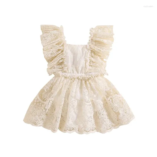 Vestidos de niña infantil bebé verano Outift encaje mameluco vestido manga sin espalda tutú mono nacido ropa