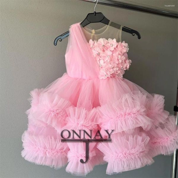 Vestidos de niña JONANY princesa vestido de flores fruncido en capas hecho a pedido desfile de cumpleaños comunión bata de demoiselle fiesta de bebé