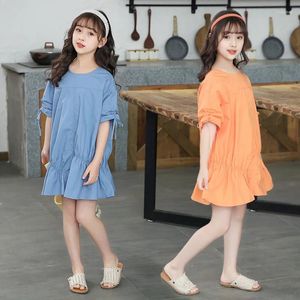 Robes de fille JUCPKID 2024 coréen été Junior robe une pièce enfants coton gâteau doux nœud papillon élégant