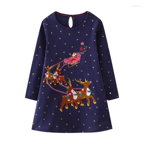 Robes de fille sautant mètres 2-7T noël filles père noël années fête enfants Costume automne hiver enfant en bas âge robes vêtements