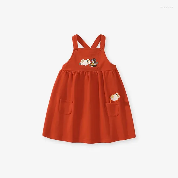 Robes pour filles de 2 à 7 ans, vêtements pour enfants de 2 à 7 ans, avec poches avec animaux, frocs de Costume pour bébé, automne et printemps