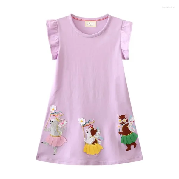 Vestidos de niña metros de salto verano princesa bebé animales bordado sin mangas fiesta de cumpleaños ropa para niños venta niños