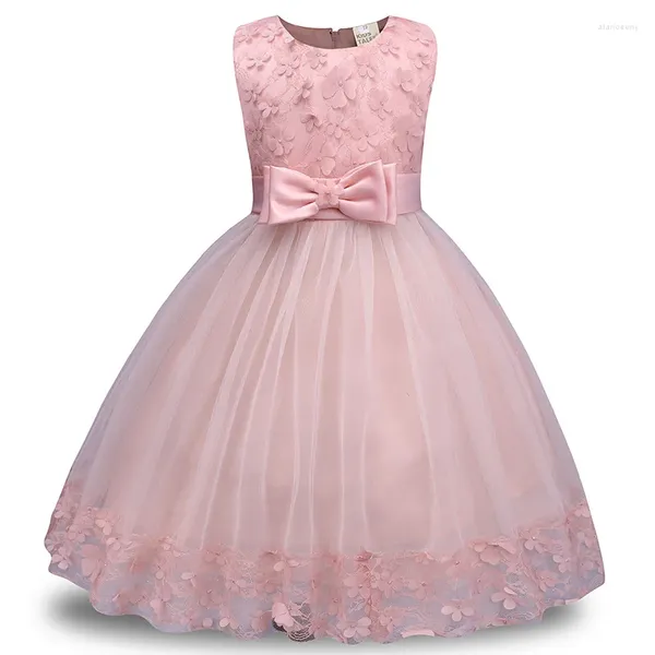 Vestidos de niña, vestido de pétalos de princesa de encaje para niñas, vestido de baile para niños, fiesta Formal de cumpleaños para ropa para niños pequeños