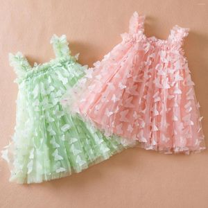 Meisje jurken kinderen babymeisjes jurk 3d vlinder peuter mouwloze tule dans feestkleding vestidos