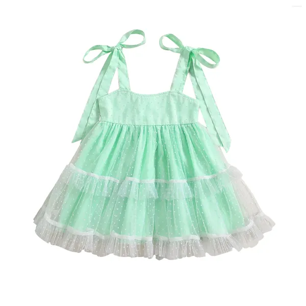 Fille robes enfants bébé princesse robe d'été mignon cravate bracele