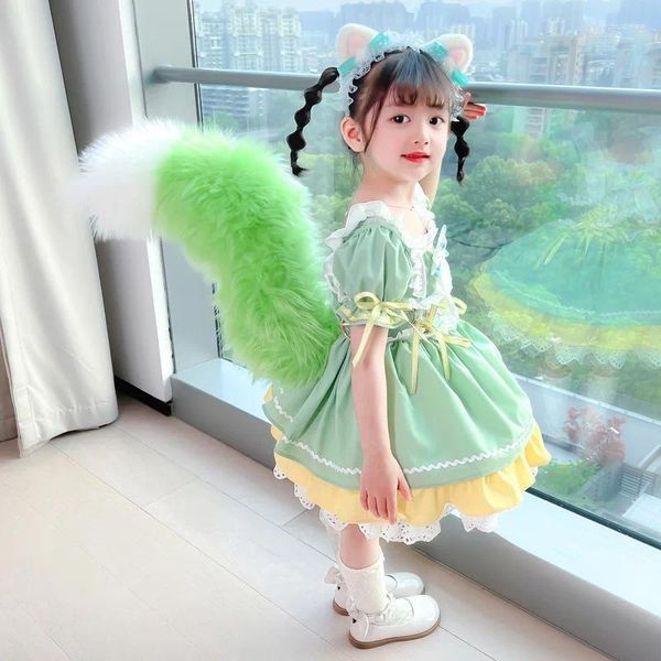 Robe Lolita pour filles, tenue de princesse pour fête d'anniversaire et mariage, Costume d'été avec aile