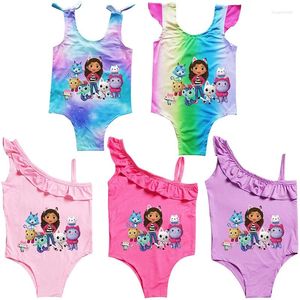 Robes de fille enfants Gabby chat maillots de bain Gabby's Dollhouse maillot de bain une pièce pour bébé filles enfant en bas âge vêtements de plage