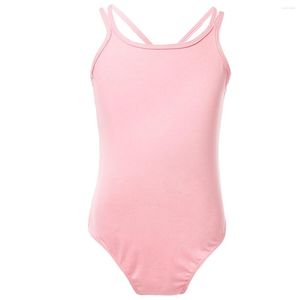 Robes de fille Enfants Filles Ballet Costume Dancewear Gymnastique Spaghetti Sangle Danse Justaucorps Body Enfants Performance Sur Scène Tenues