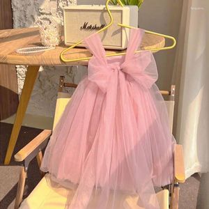 Meisje jurken kinderen meisjes roze baljurk jurk 2024 kinderen verjaardag kanten lace prinses wit sling strand zomer mouwloze doek