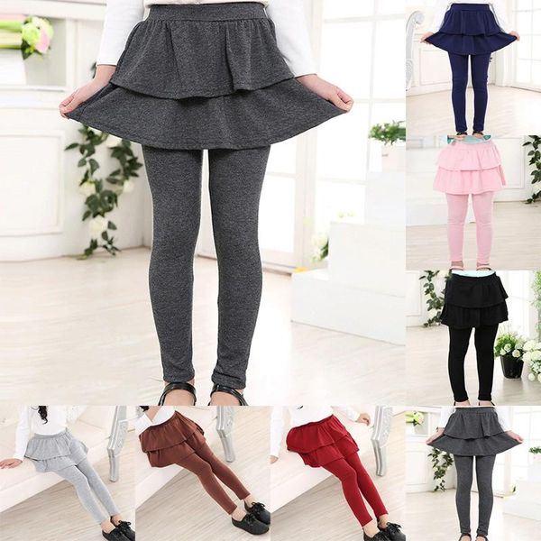 Vestidos de niña Niños Niñas Cálido Lindo Pastel Culottes Leggings con volantes Tutu Falda Pantalones Pequeño niño Vestido de Navidad Tamaño 5