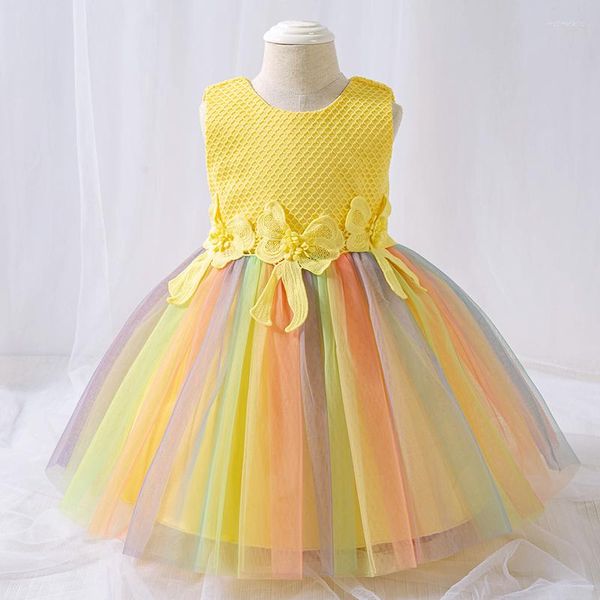 Fille Robes Enfants Dentelle Tutu Né Baptême Princesse Robes Fête D'anniversaire Enfants Baptême Bébé Vêtements D'été 1 An