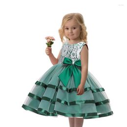 Meisje jurken kinderfeestjurk voor meisjes lengte 110-160 cm patchwork bloembruilen kinderen feestkleding