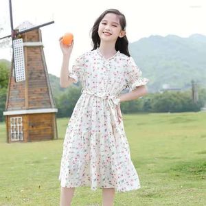Meisje Jurken Korea Kinderen Zomer Jurk Bloemen Feest Meisjes Casual Tiener Kinderkleding Prinses Outfits