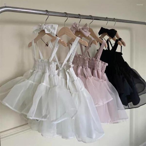 Fille robes corée dentelle bébé maille Tutu barboteuse robe enfant en bas âge filles vêtements enfants salopette sangle tenues enfants Costumes