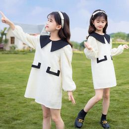 Meisje Jurken Koreaanse Lente Herfst Tiener Kinderen Meisjes Kleine Geur Prinses Jurk Trendy Kinderkleding Kinderen Voor