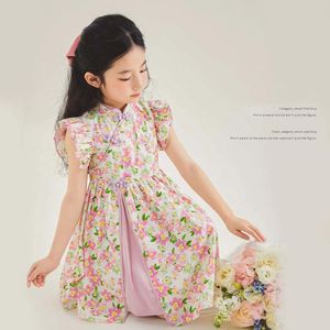 Robes de fille coréen Robe junior d'été Enfants grenouille grenouille en oeuvre volante