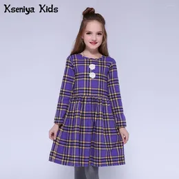 Robes de fille kseniya enfants girls d'hiver manches longues en coton épais salaid européen et américain de style de style pour 6 8 10