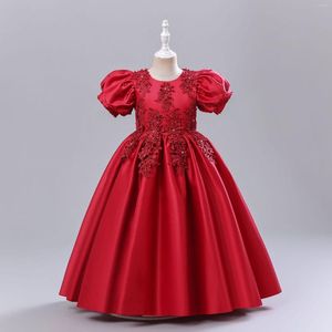 Robes de fille dernières conceptions de robe de fête adolescentes princesse pour l'année formelle enfants vêtements élégant robe d'anniversaire 5-12 ans