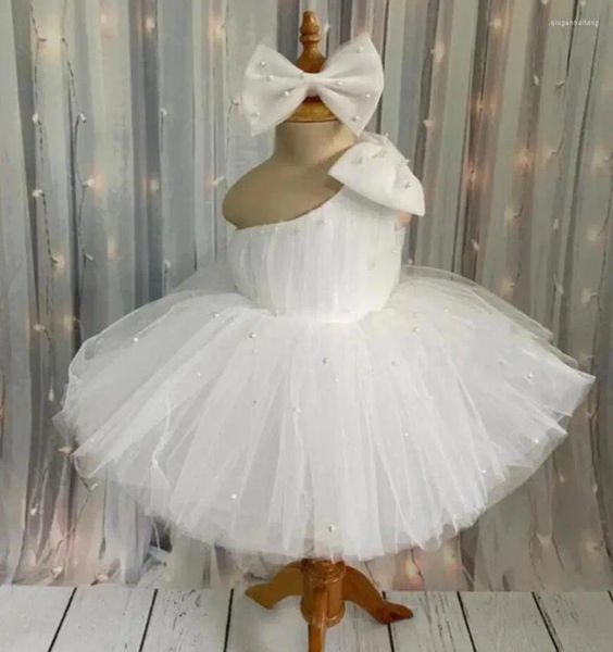 Robes pour filles, couches de Tulle, perles, robe de fête d'anniversaire pour bébé, brillante, mariage, année 2024