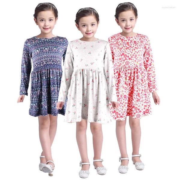 Robes de fille Little Robes Clothes Floral Baby Girls Blouse Long Manche à manches longues Coton Coton Tops