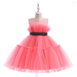 Meisje jurken kleine meisjes mouwloze prinses tulle tutu optocht met zwarte schuifbal jurk verjaardagsfeestje cosplay kostuum outfits