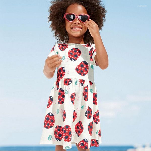 Vestidos de niña Little Maven 2023, vestido de verano para niñas, ropa informal de algodón con estampado Floral, ropa cómoda para niños de 2 a 7 años