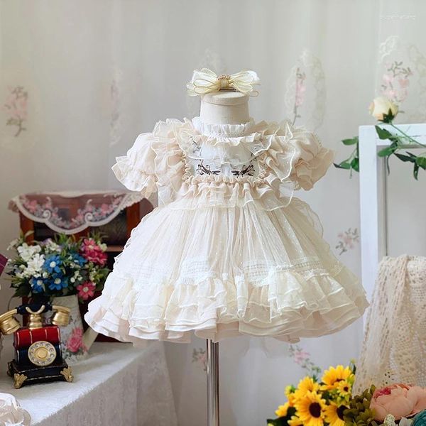Robes fille Lolita robe bébé princesse espagnole pour enfants fête d'anniversaire Boutique robes de bal enfants dentelle broderie robes