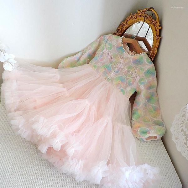 Robes fille Lolita filles fleur Tutu robe pour enfants Petti volants enfants Ins mode princesse vêtements